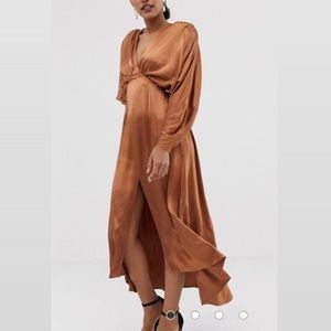 ASOS EDITION ruched batwing midi dress